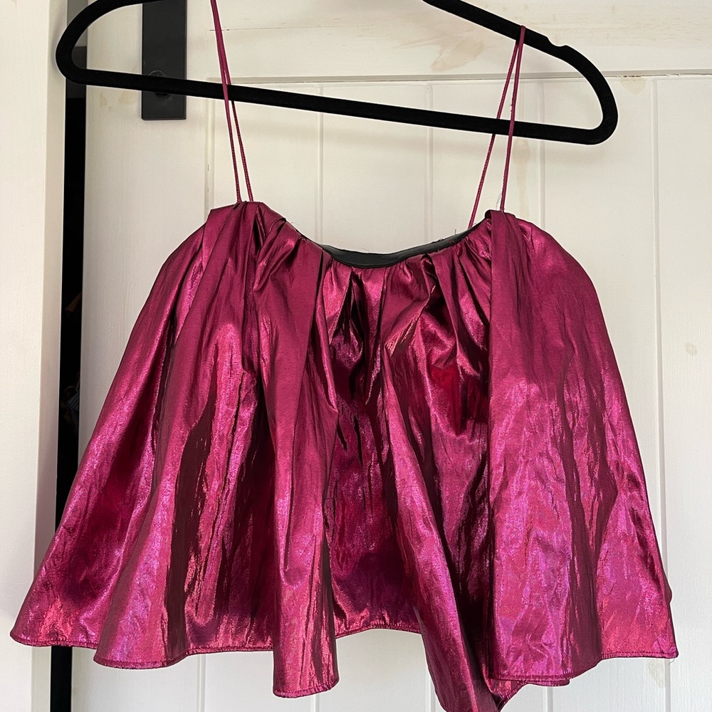 Zara strapless pink metallic top size small (see pic for how to style)